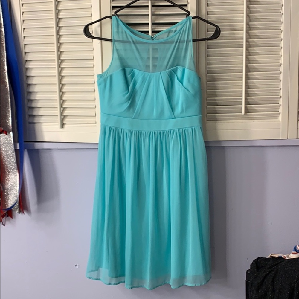 Blue dress, bridesmaid